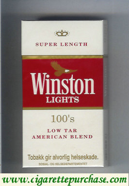 Winston Lights white and red 100s cigarettes hard box